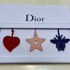 DIOR Authentic Leather Logo Purse Charms/Keyring w/Luxury Gift Box Free Wrapping